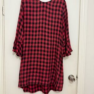 Cloth & Stone Red and Black Light Weight Flannel Checkered Dress